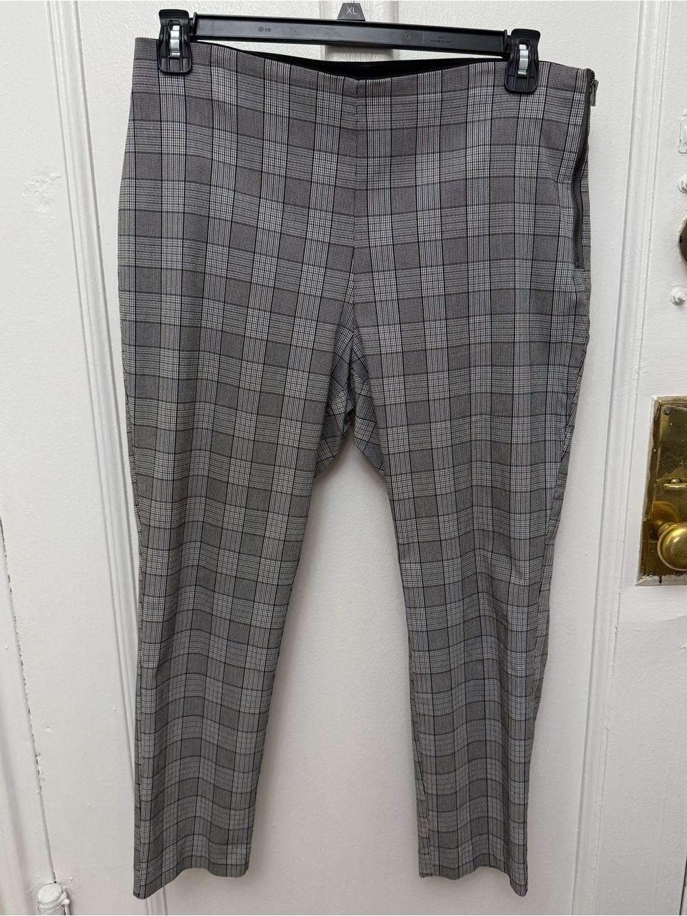 a new day Gray Plaid Dress Ankle Pants Side Zipper Stretch Size 14